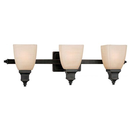 Forte Three Light Bordeaux Rustic Umber Glass Vanity 5057-03-64